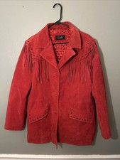 Vintage Red Suede Leather