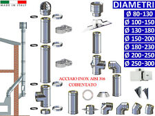 ALLINOX Canna Fumaria COIBENTATA Camino KIT Tubi ACCIAIO INOX Doppia Parete