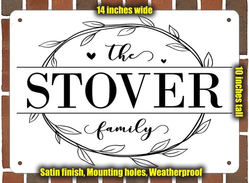 Stover family targa - family, decorativa