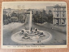 Rarissima Cartolina D'epoca di Roma - Piazza della Repubblica, Stazione Termini 