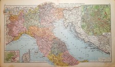 ITALIA SETTENTRIONALE E CENTRALE ROMA Carta geografica del 1960 De Agostini
