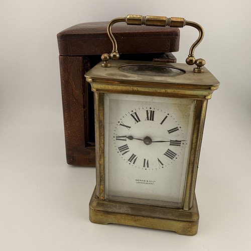 Antique brass carriage clock - brass,