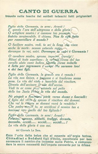 Prima guerra mondiale canto - guerra,