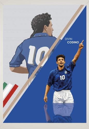 Quadro roberto baggio divin - baggio, a4