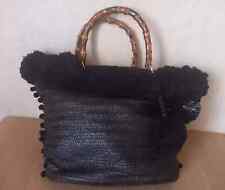 BORSA A MANO TWIN SET RAFIA COLORE NERO
