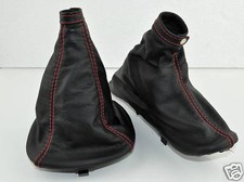 ALFA ROMEO 147 GT CUFFIE CAMBIO e FRENO IN PELLE nera + cuciture rosse 