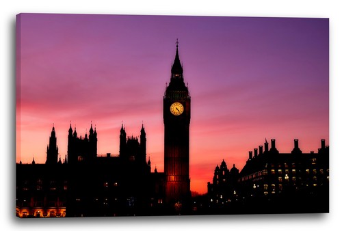 Tela cornice londra notte - tela/cornice,