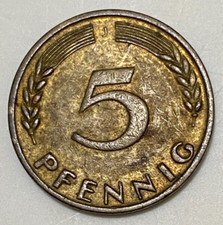 Moneta da 5 Pfennig del 1950