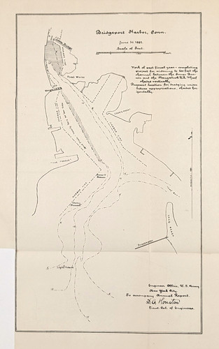 1887 bridgeport harbor mappa - bridgeport,