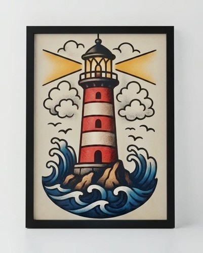 Quadro faro vintage old - vintage,