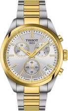 Orologio da donna bicolore TISSOT PR100 Chrono T150.417.22.031.00 mai usato c...