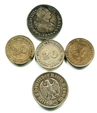 5 MONETE ARGENTO, PERÙ 1800 2