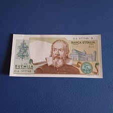 Vecchia Banconota Italiana 2000 Lire Galileo Galilei 8 Ottobre 1973 Lotto 120 