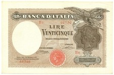 376) Lire 25 Vittorio Emanuele III 22/1/1919 ( Copia-Riproduzione)