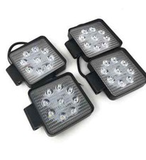 4 FARI  27W Faretto a 9 Led 10-30V Lampada Lavoro Auto Barca Camion Suv QUADRATO
