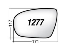 Per Hyundai i20 da 2015 Vetro di Ricambio Dx per Specchio Retrovisore 171x117mm