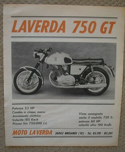 Moto laverda 750 1969 - 750, gt