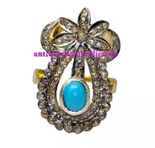 Anello da cocktail turchese in