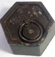 ANTICO PESO PER BILANCIA BASCULA - 2  KG- PESO ESAGONALE- FERMACARTE- FERMAPORTE