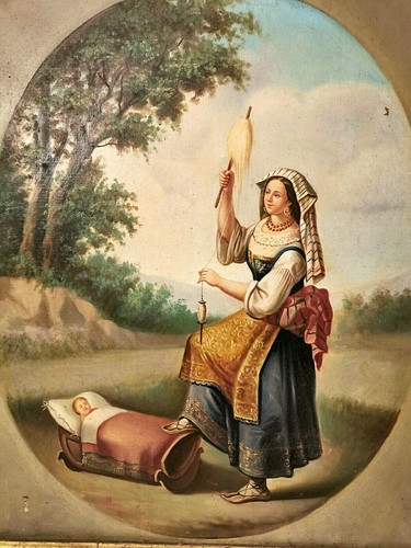 Dipinto olio tela xix - olio, su