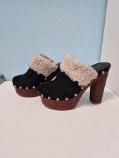 Zoccoli Con Pelo Neri Tacco 10