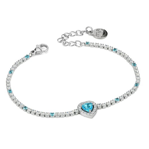 Bracciale tennis cuore - bracciale, azzurro