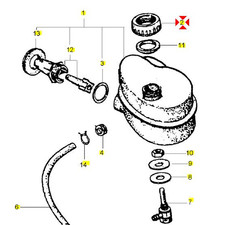 Ghiera fissaggio serbatoio olio miscelatore per VESPA PX PE RALLY 125 150 180 20