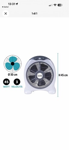 Ventilatore tavolo 220v 45w - tavolo,
