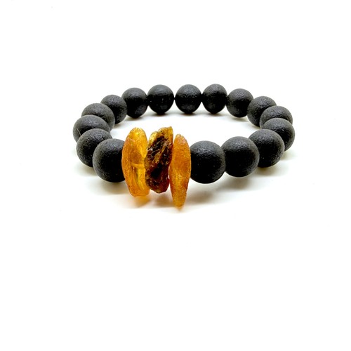 Bracciale con perline - , ambra