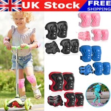 Set 6 Pezzi Gomitiere, Polsi, Ginocchiere per Bambini Pattinaggio Ciclismo Bici Sicurezza