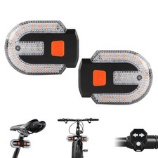 Luce Posteriore Frecce Bici LED USB Ricaricabile Telecomando Wireless Indicatori