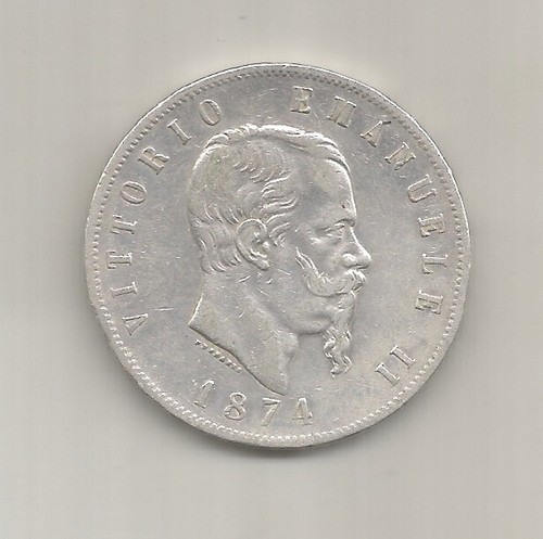 Regno italia 1874m - scudo, 5