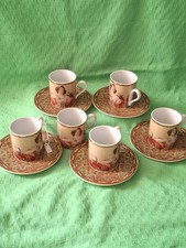 SET COMPLETO 6 TAZZINE E 6 PIATTINI - GOEBEL ARTIS ORBIS - ALPHONSE MUCHA "RUBY"