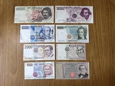 LOTTO 8 BANCONOTE LIRE 100000