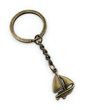 Portachiavi Stivale Nave Bronzo Barca a Vela Metallo Ciondolo Fascino