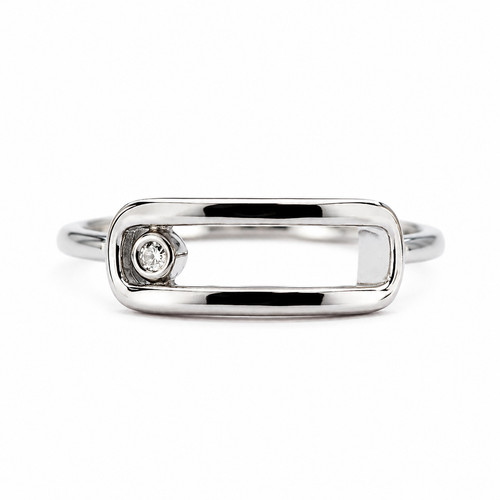 Anello rettangolare argento