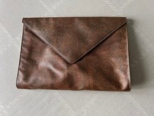 ETRO Borsa Pochette Marrone Stampa Paisley Made in Italy