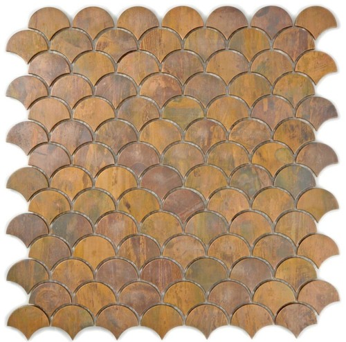 Mosaico tegola rame - , ventaglio
