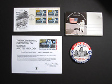 distintivo vTg 1969 NASA Apollo 11 Pinback 3,5" atterraggio primo uomo sulla Luna & FDC+