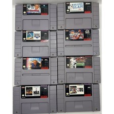 Lotto 8 giochi sportivi SNES autentici testati Madden NBA MLB Ken Griffey anni 90 retrò
