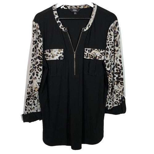 Top tunica nero - , stampa