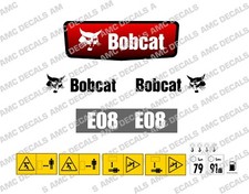 BOBCAT E08 Mini Digger Escavatore Decalcomania Set