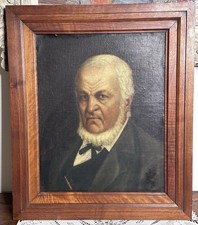 Antico quadro cornice legno -Olio su tela -Ritratto uomo - fine '800