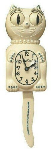 Lady white kit cat klock - white,
