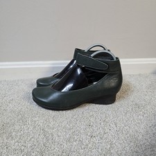 Scarpe Loints of Holland Sydney Mary Jane in pelle verde 38 8 cinturino alla caviglia zeppa