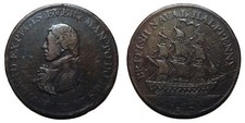 Gettone mezzo penny navale britannico Yorkshire 1812