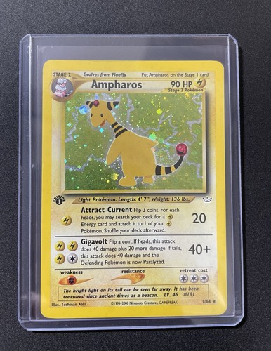 Pokemon ampharos holo 1st - pokemon,