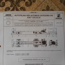 AUTOBUS STORICI FIAT IVECO 370.10.25 1980 SCHEDA OMOLOGAZIONE AUTOTELAIO 