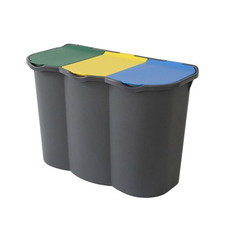 PATTUMIERA RACCOLTA DIFFERENZIATA 3 SCOMPARTI CARTA VETRO PLASTICA 80LT
