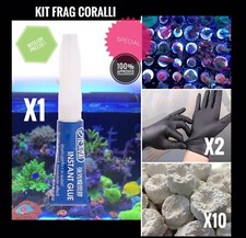 New! 1Colla+ 10 Basette +2Guanti Talee Coralli Acquario Marino Frags Sps Lps